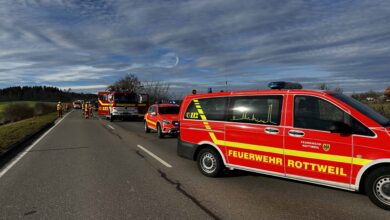 Feuerwehreinsatz B14 Bei Rottweil Gesperrt